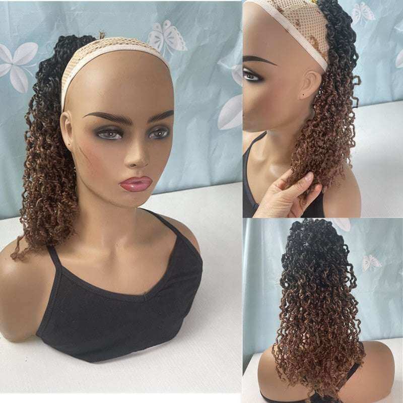 10" - 8 Packs  Yanky Twist Mini Passion Twist Crochet Hair Extension - 30 Strands displayed on a mannequin head.