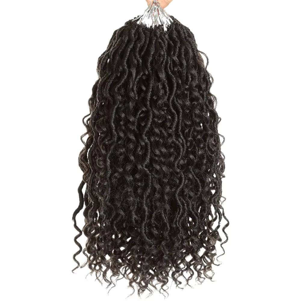14 inch River Locs Crochet Curly Faux Locs Synthetic Braiding Hair Extensions - 75g - Celegant Beauty