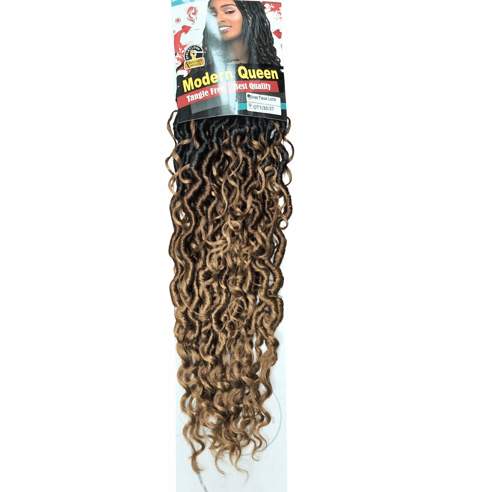 22" Modern Beauty Crochet River Faux Locs hair extension on display, showcasing its soft, stylish texture and quality.