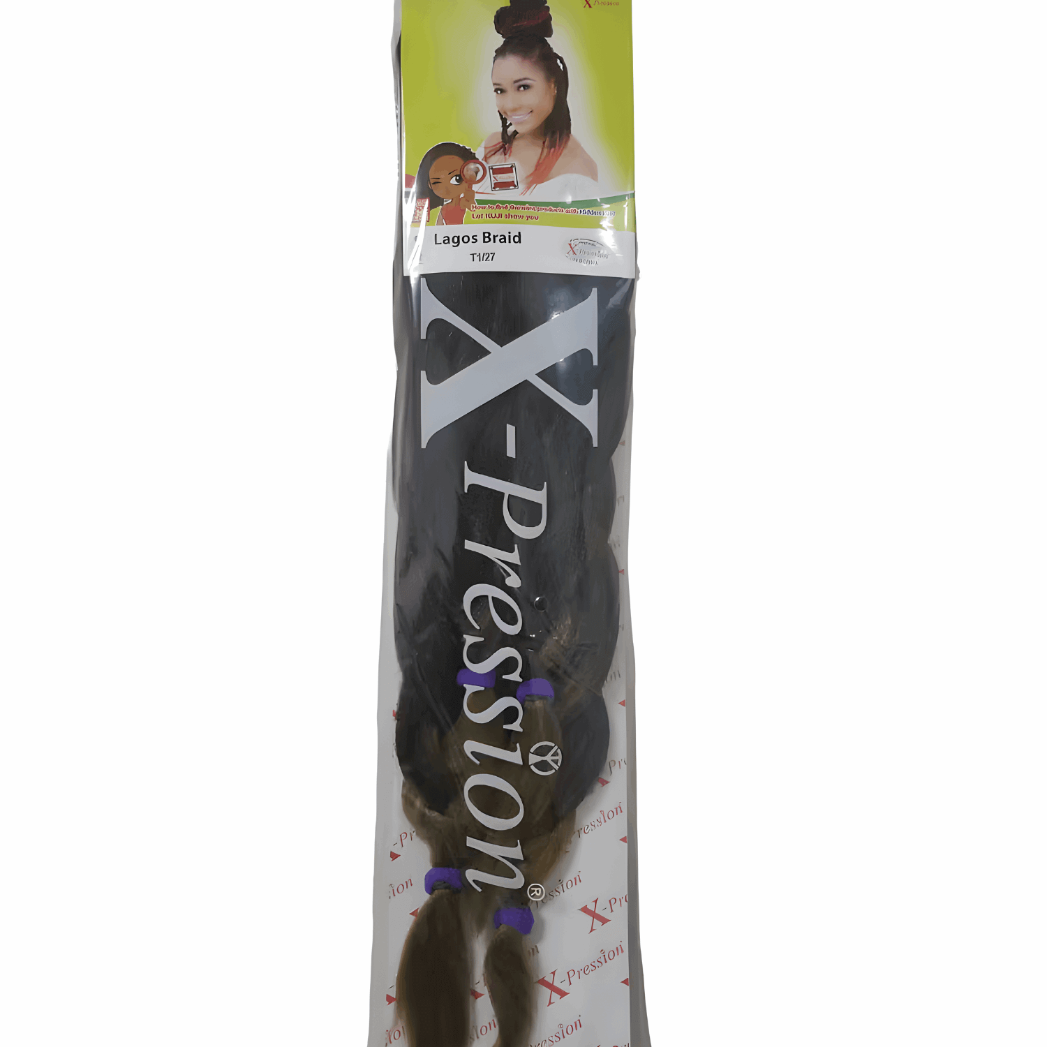 X-Pression Lagos Braid Pre Stretched Braiding Hair Extension 42" & 46" - 170g in packaging.