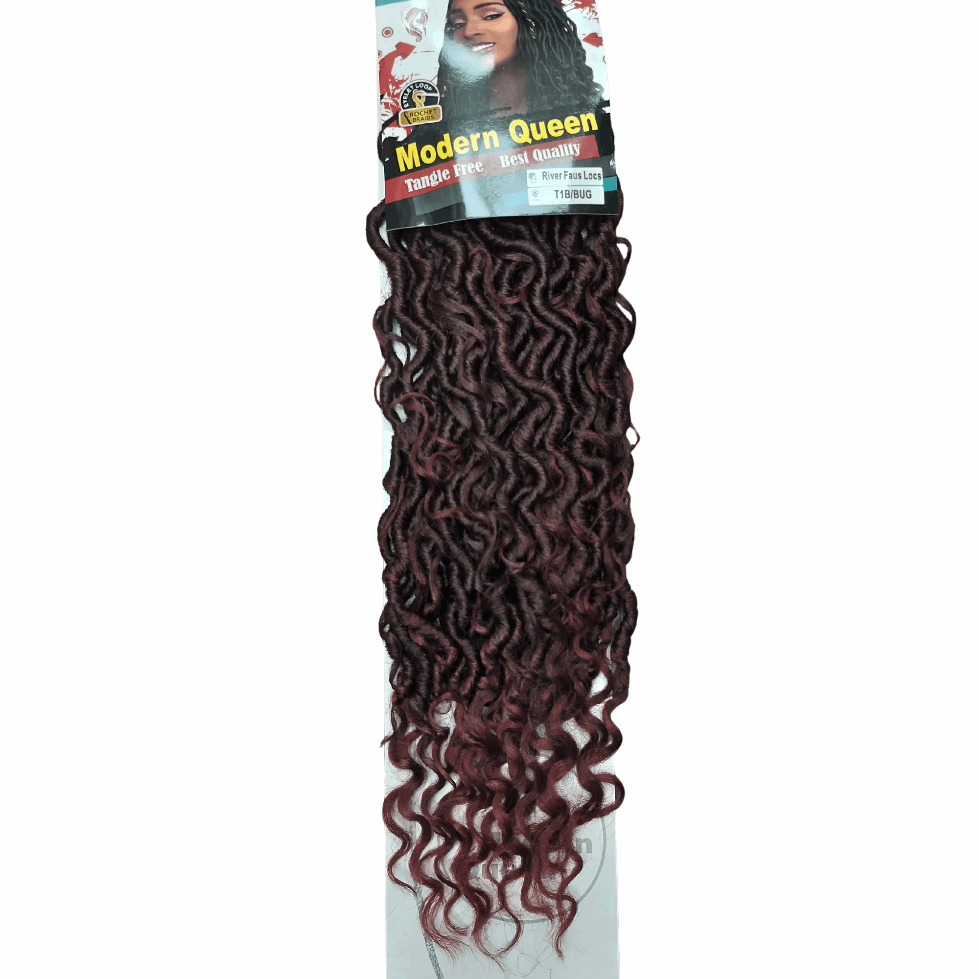 22" Modern Beauty Crochet River Faux Locs hair extension in a stylish curly design.