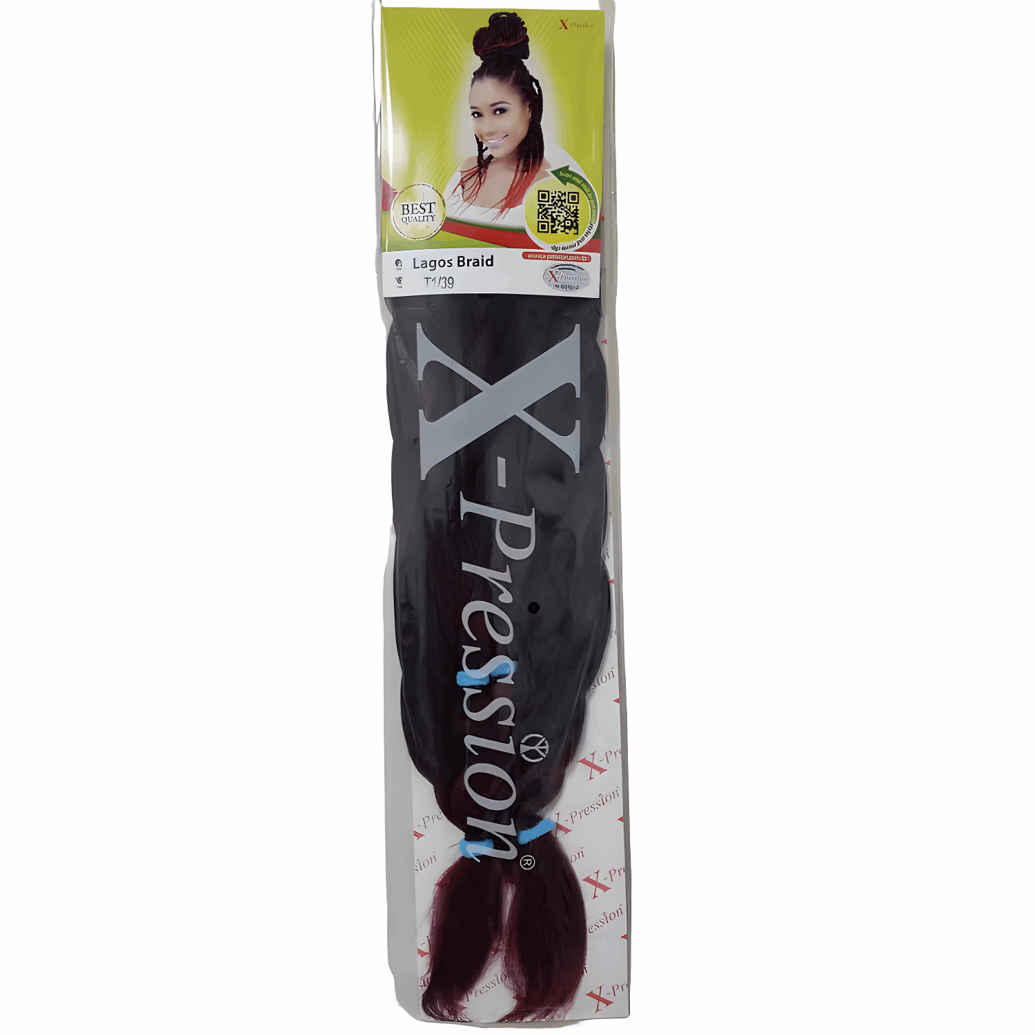 X-Pression Lagos Braid Pre Stretched Braiding Hair Extension 42" & 46" - 170g in packaging