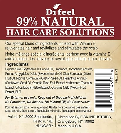 SUNFLOWER Difeel 99% Natural Blend Premium Hair Oil (7.78oz)