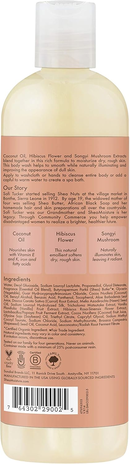 Shea Moisture Coconut & Hibiscus Illuminating Body Wash, 384ml