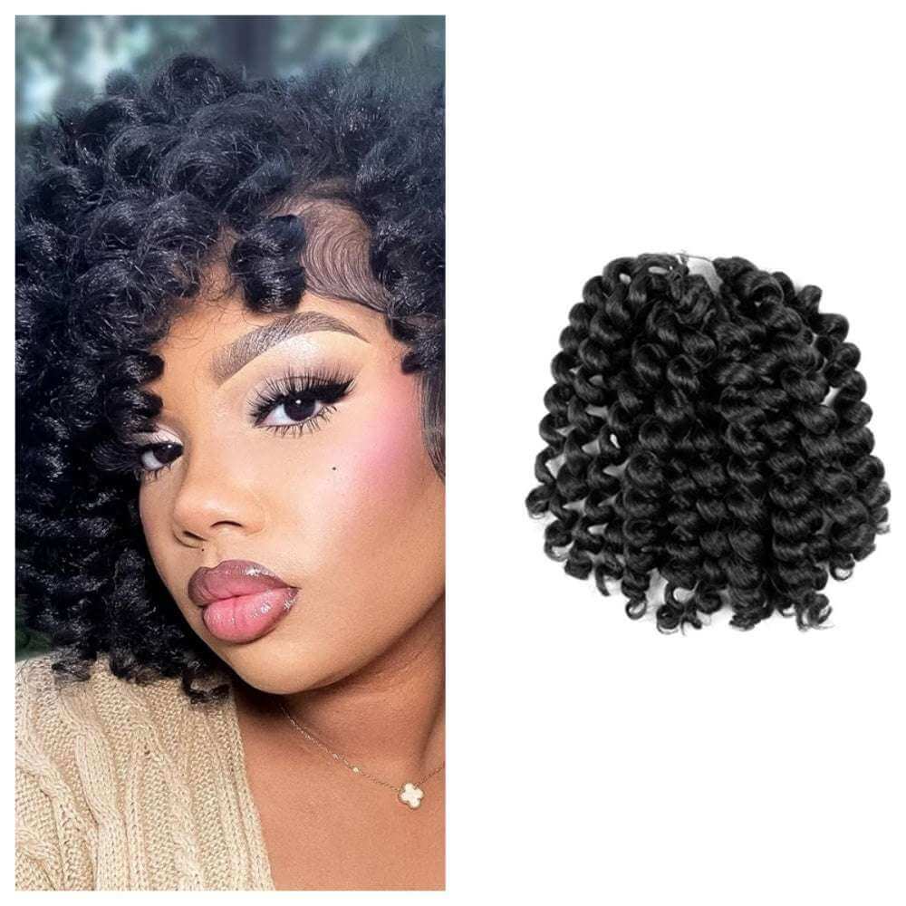 8 Packs 8 Inch Synthetic Jumpy Wand Curl Crochet Braids - 85g - Celegant Beauty