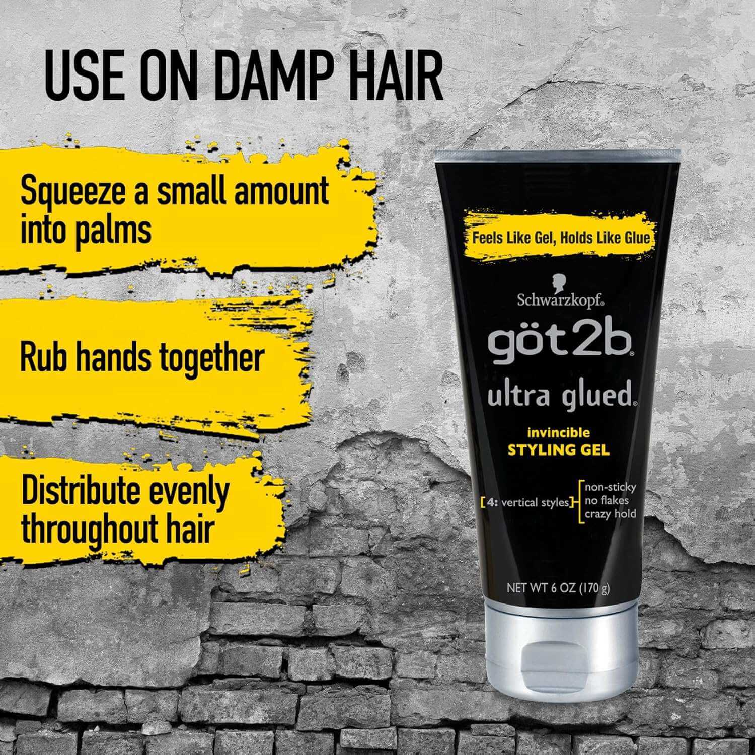GOT2B Ultra Glued Styling Gel [Black] (6oz)