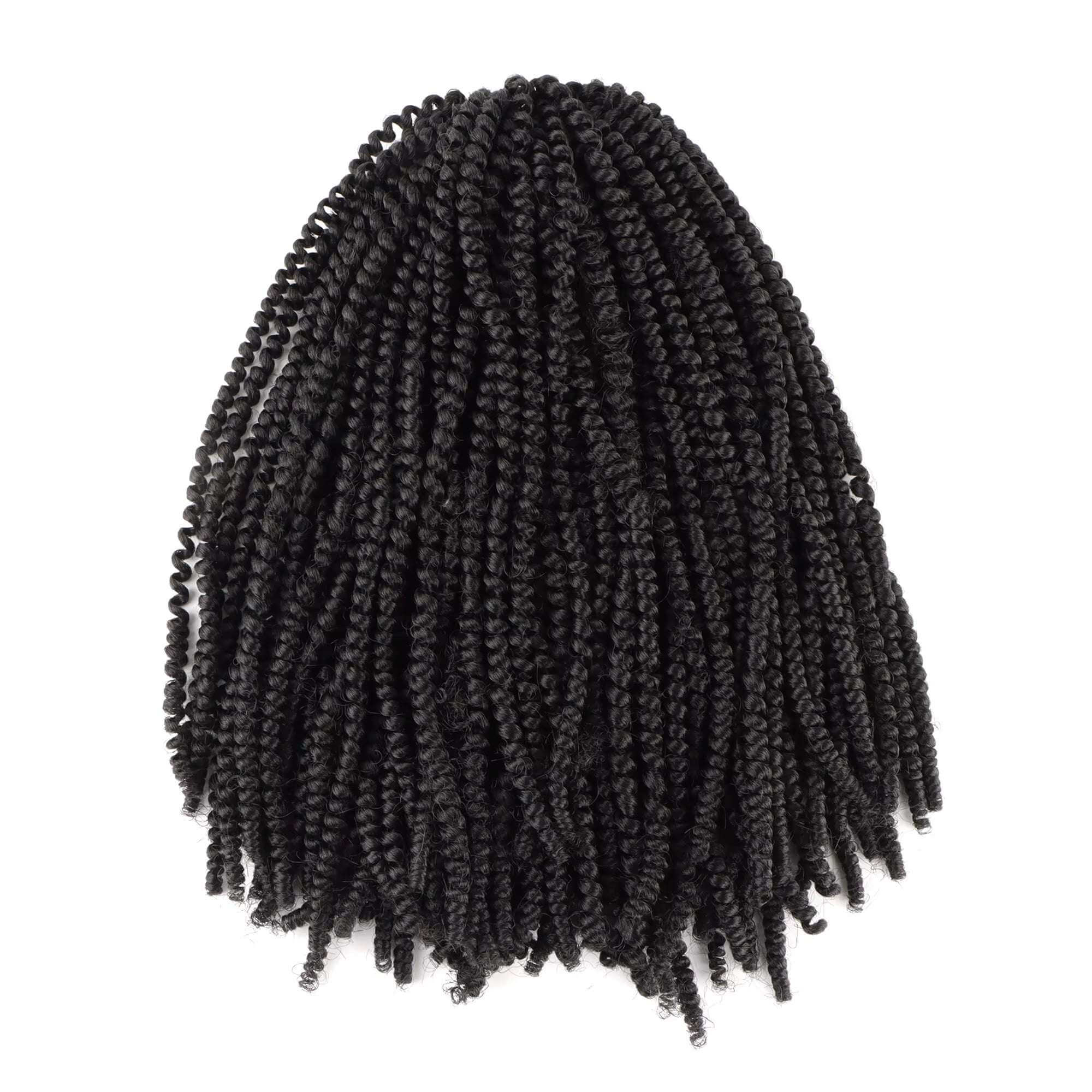 10" Afro EZ Twist springy Hair Extensions - 130g showcasing beautiful springy curls in a voluminous style.