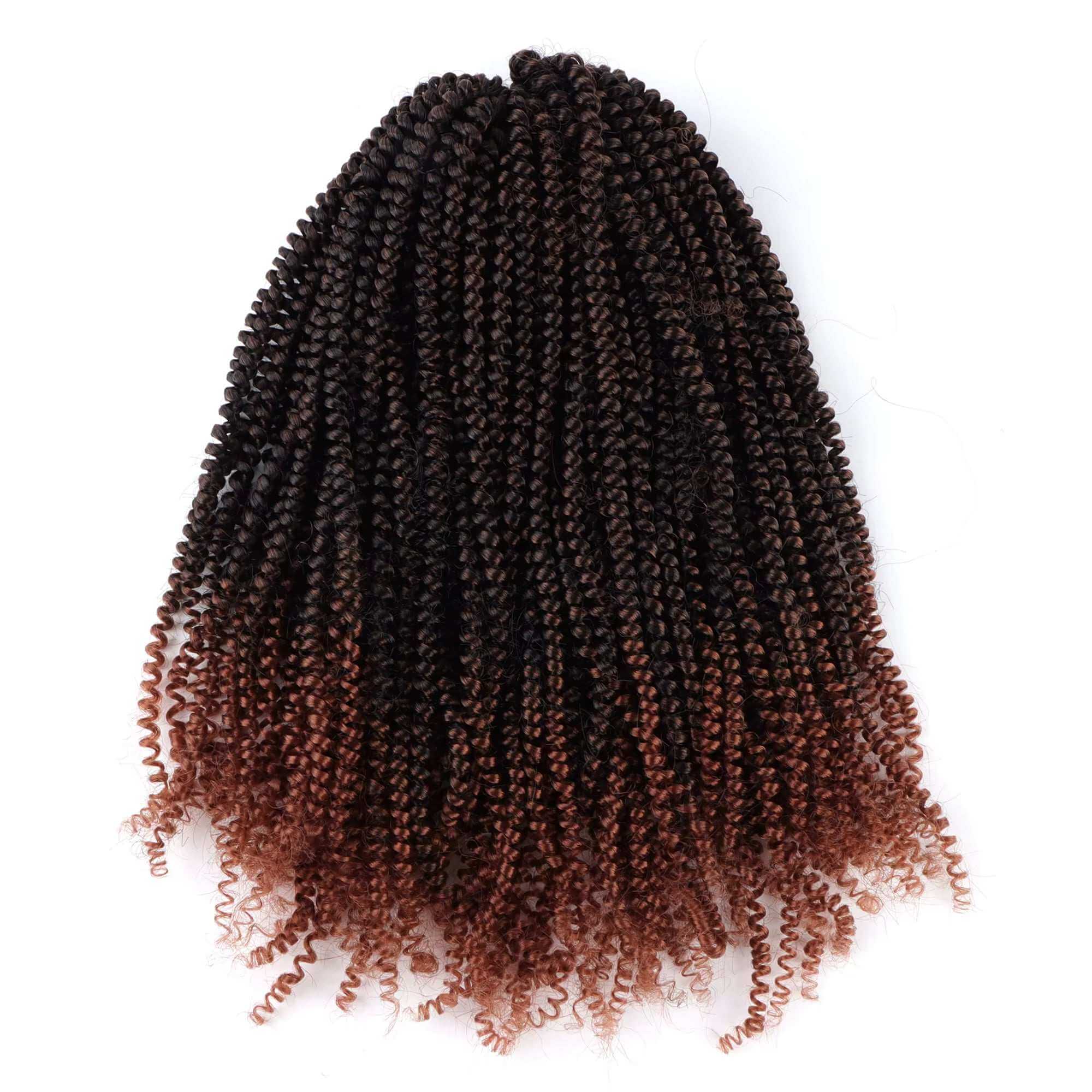 10" Afro EZ Twist springy Hair Extensions - 130g displayed in a vibrant color blend, showcasing natural curls and texture.