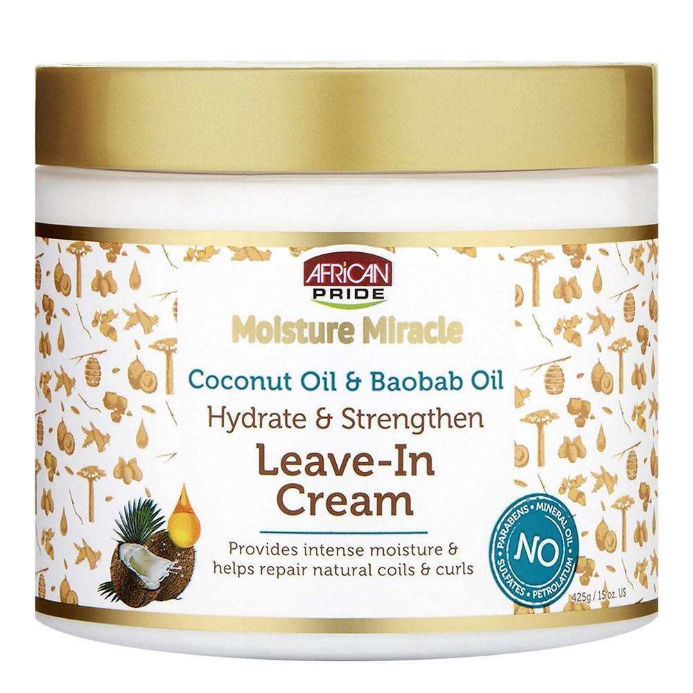 AFRICAN PRIDE Moisture Miracle Coconut & Baobab Oil Leave In Cream (15oz) - Celegant