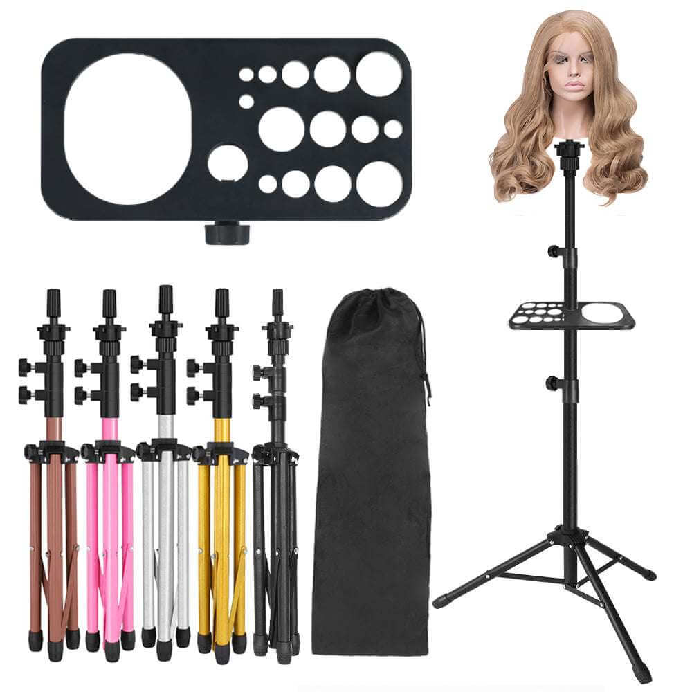 Adjustable Metal Mannequin Head Wig tripod Stand - Celegant Beauty