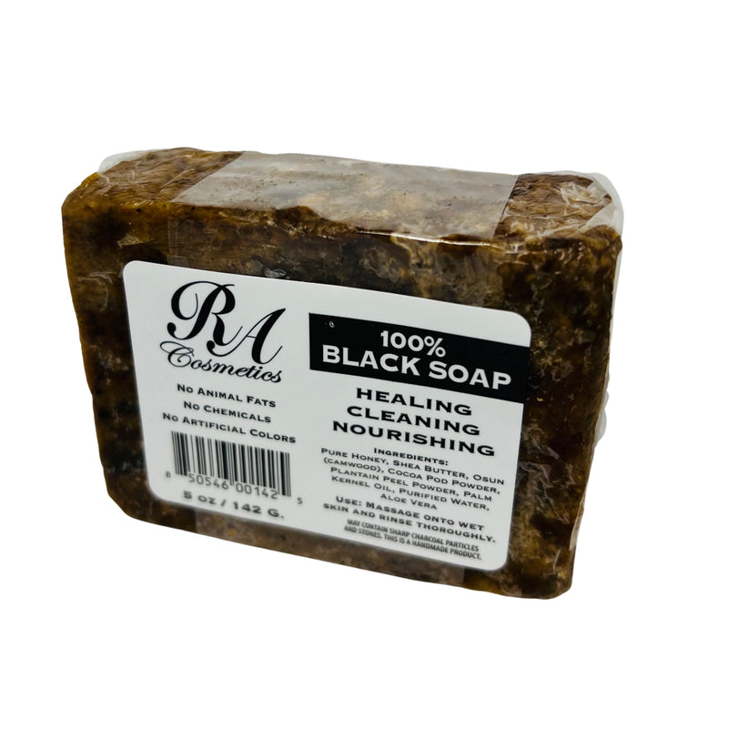 RA COSMETICS 100% Black Soap [Unscented] (5oz)