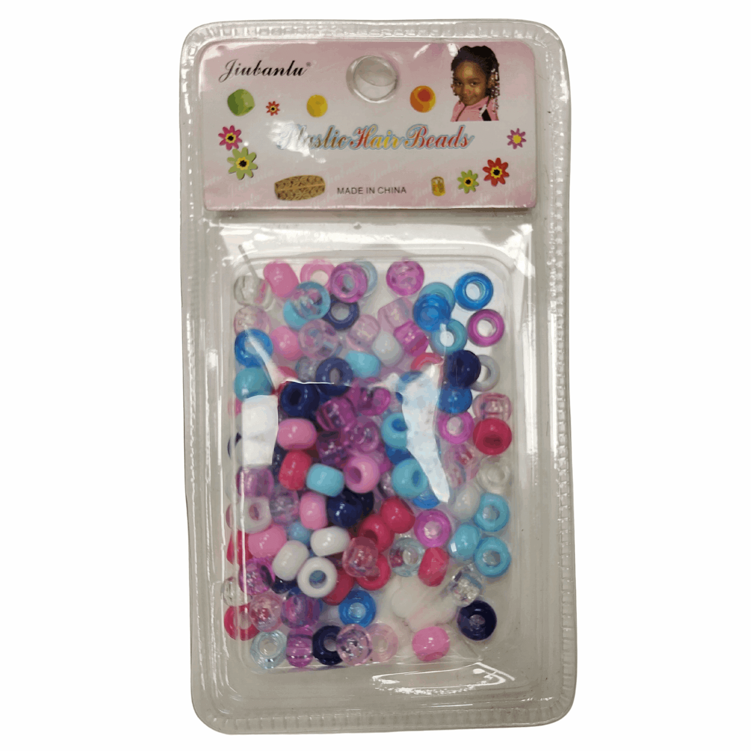 Colorful Plastic Braid Beads for Women & Kids Multi-Colored for Hair in a pack with assorted vibrant colors