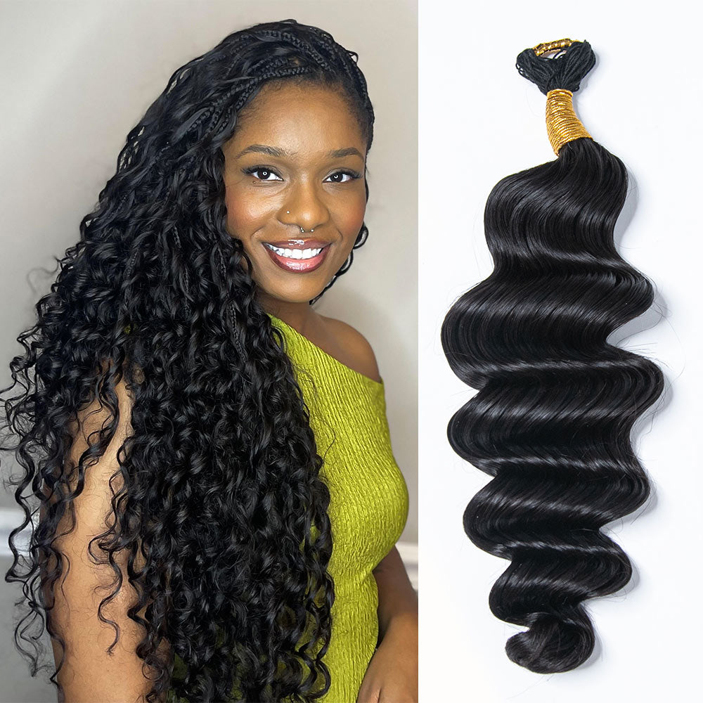 Miracle Knots 100% Human Hair Feathered Crochet Boho Hair Extension