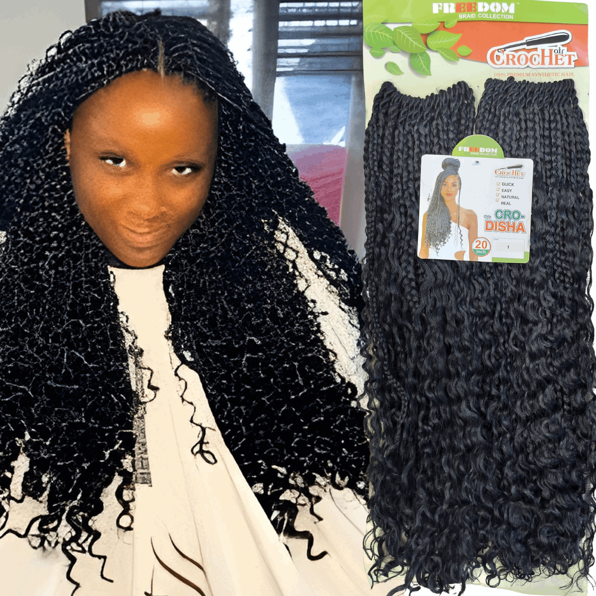 Freedom CRO-DISHA Boho Crochet hair 20 Inches - Celegant Beauty