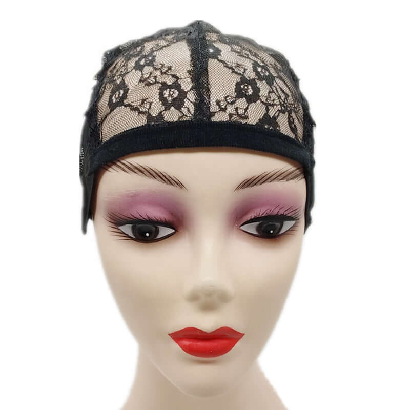 Full Net Weaving Wig Cap for Making Wig with Adjustable Strap - Black - Celegant Beauty