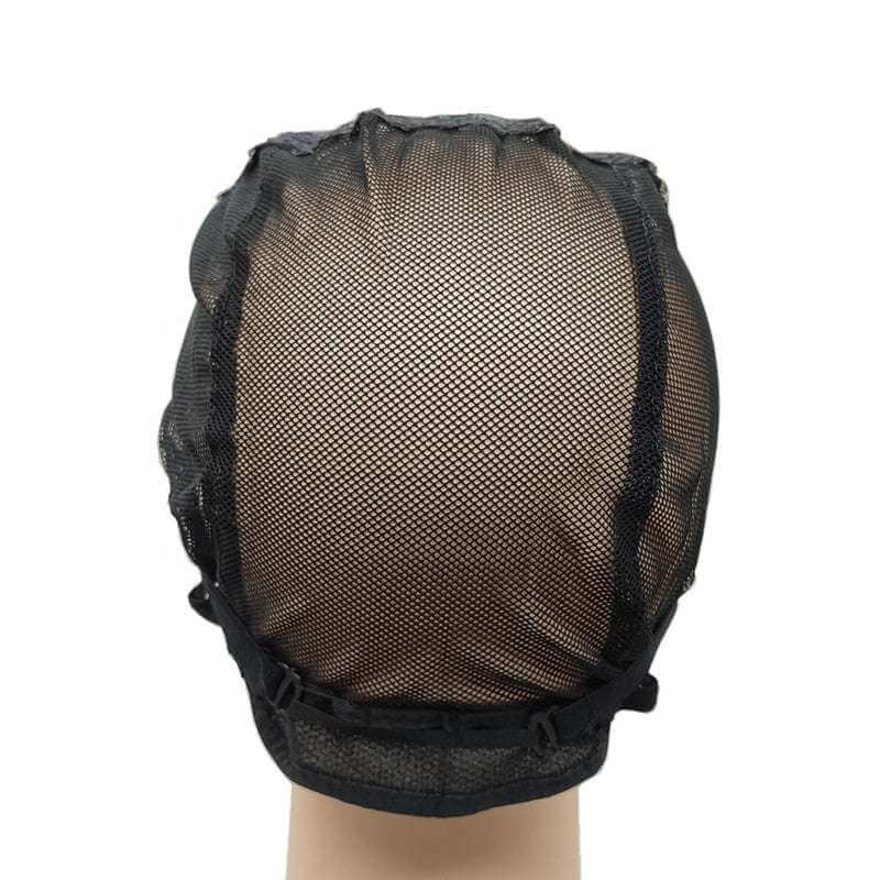 Full Net Weaving Wig Cap for Making Wig with Adjustable Strap - Black - Celegant Beauty