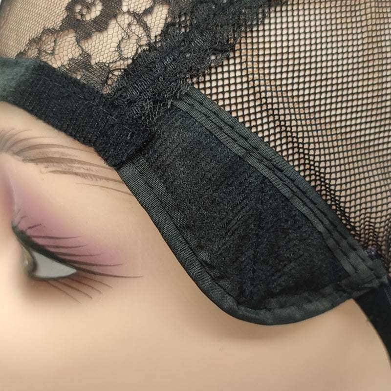 Full Net Weaving Wig Cap for Making Wig with Adjustable Strap - Black - Celegant Beauty