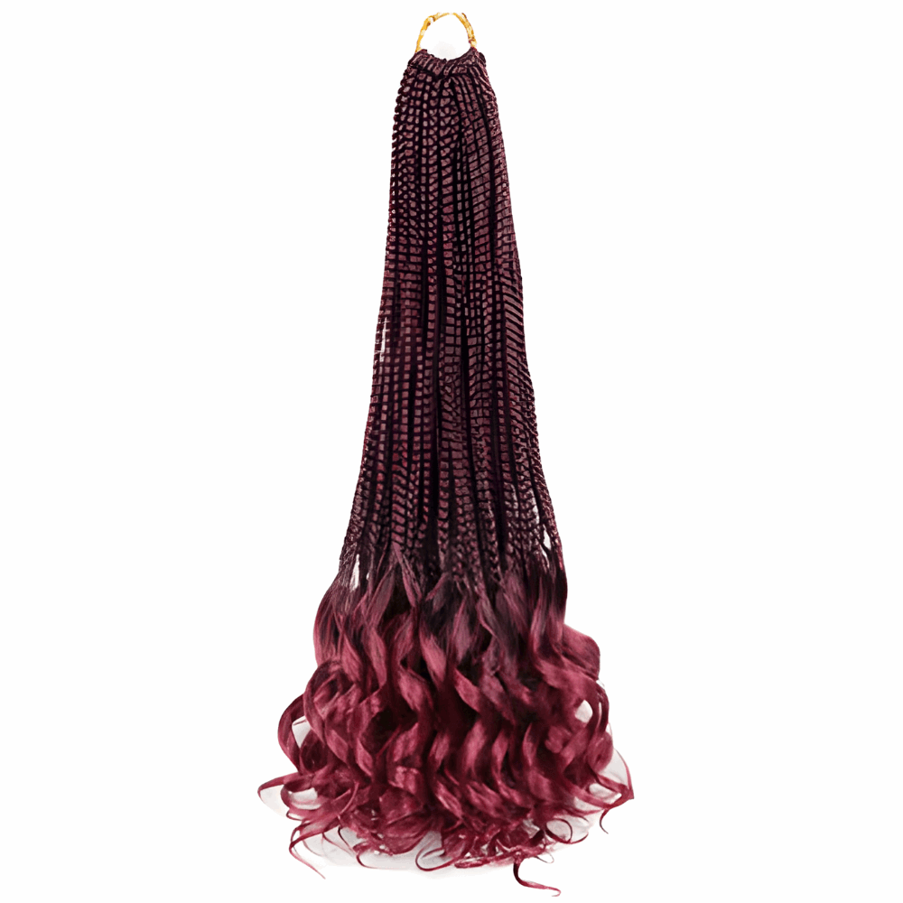 Goddess Box Braids French Curl Crochet Hair With Bouncy Wavy Ends Pre Looped Synthetic Hair Extensions - Celegant Beauty