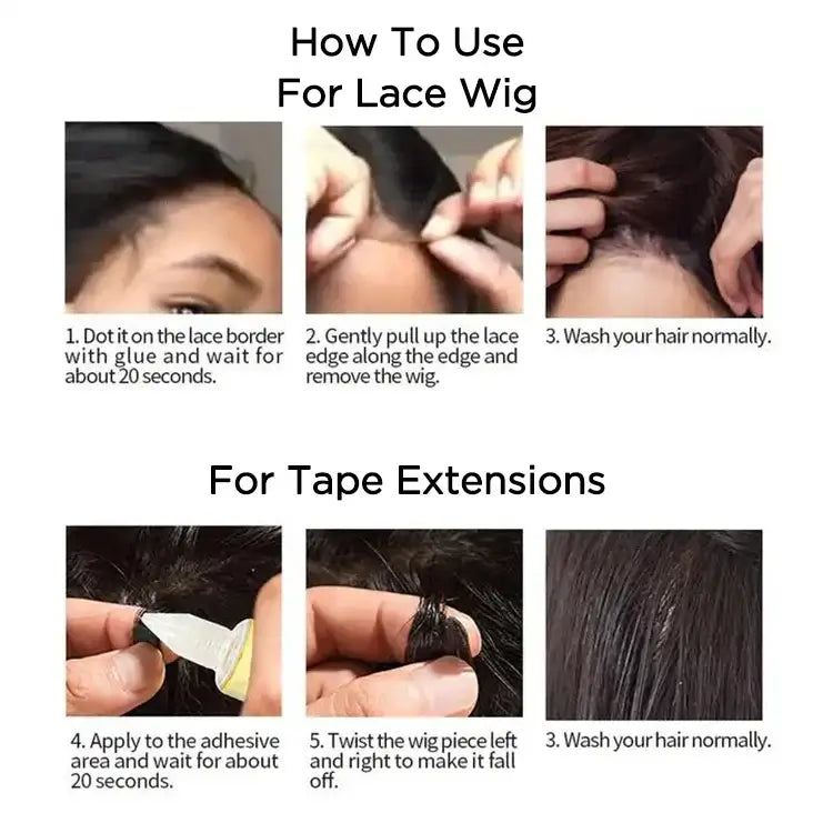 How to use Luxfume Non-Irritating Lace Glue/Adhesive Remover for lace wigs and tape extensions.