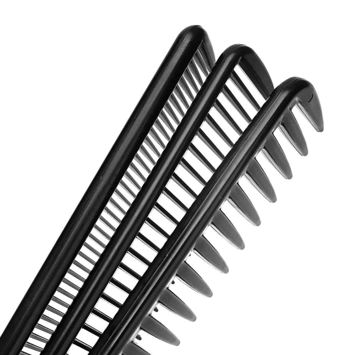 3 PCS Orange/Black Straight rat tail comb set & Barber Combs Set, featuring three precision combs for styling.