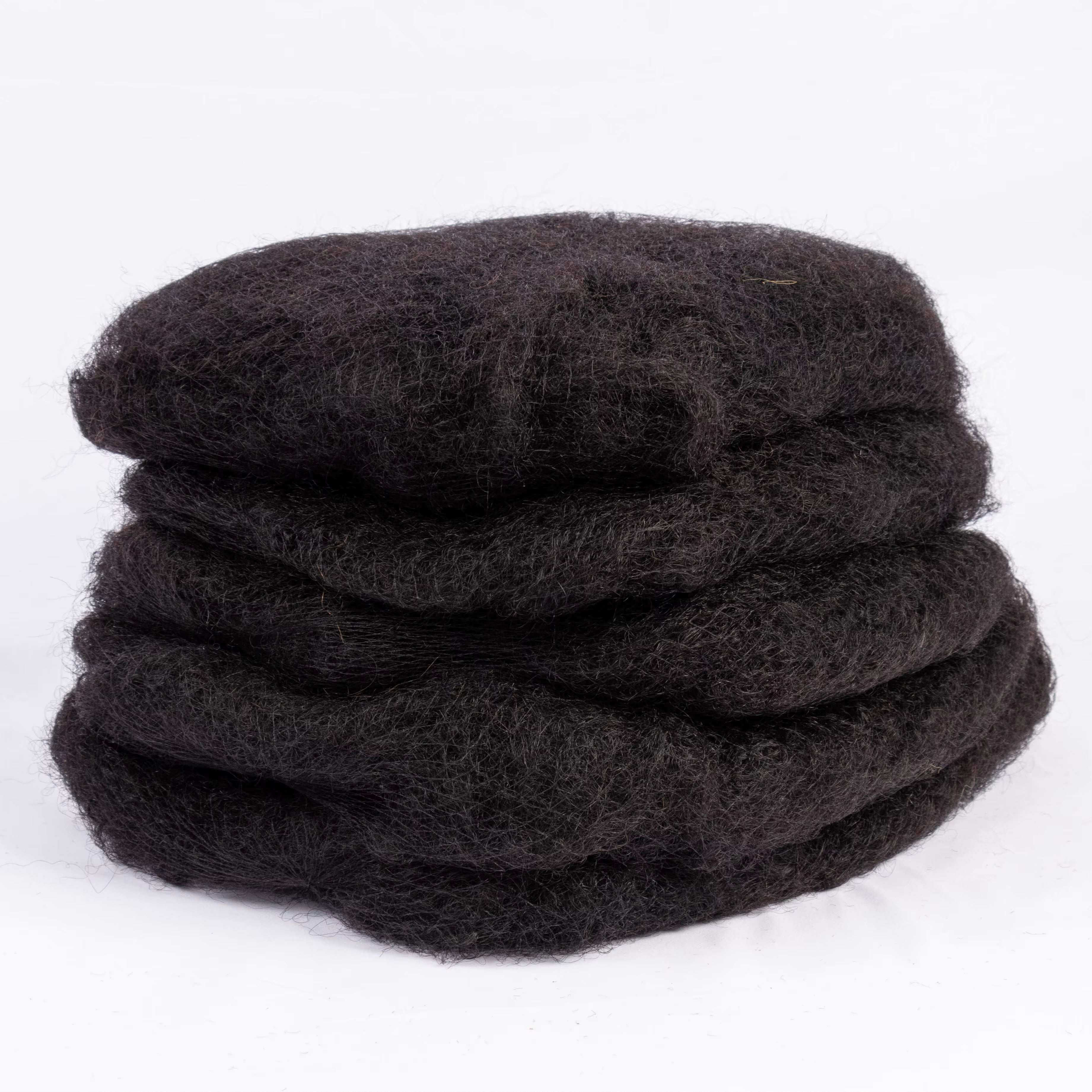 8" 50g 100% Human Hair Afro Bulk Extensions for Braiding & Micro Twists stacked in natural color.