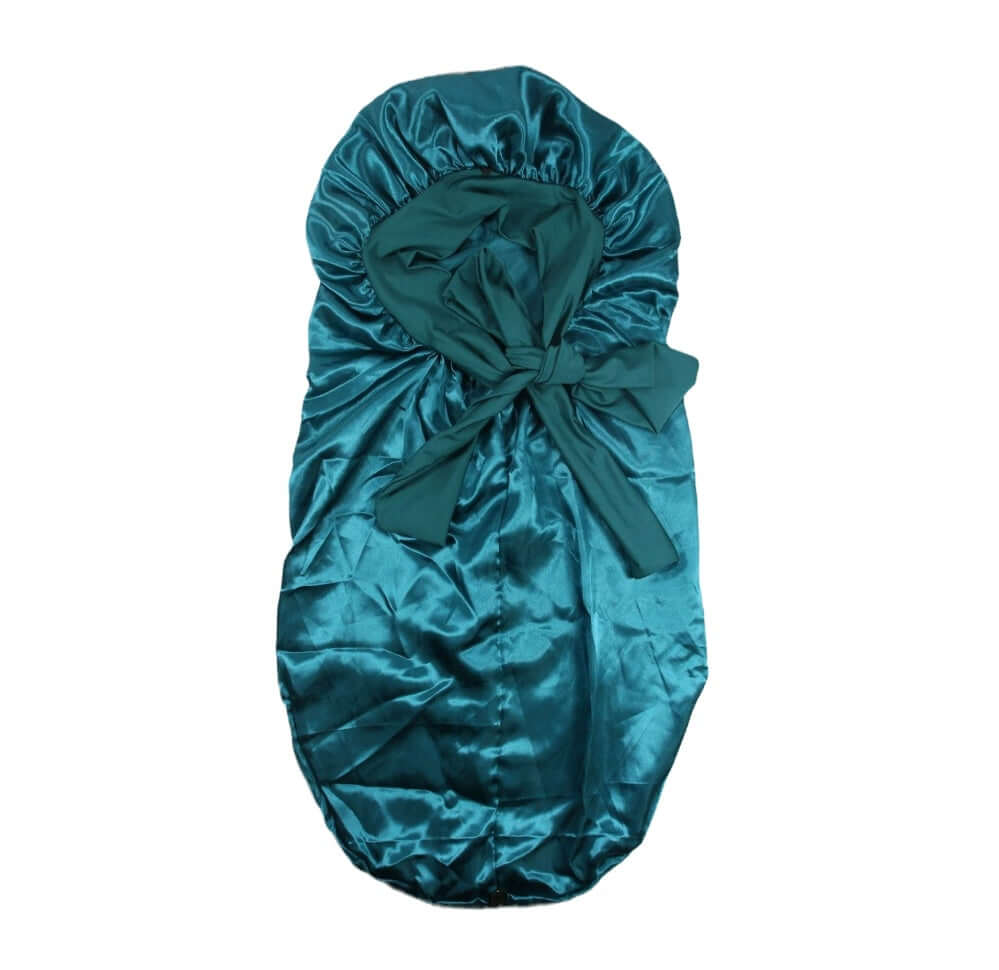 No Slip-Off Long Tie Band Adjustable Satin Bonnet Cap for Braids - Celegant Beauty
