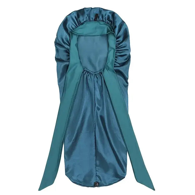 No Slip-Off Long Tie Band Adjustable Satin Bonnet Cap for Braids - Celegant Beauty