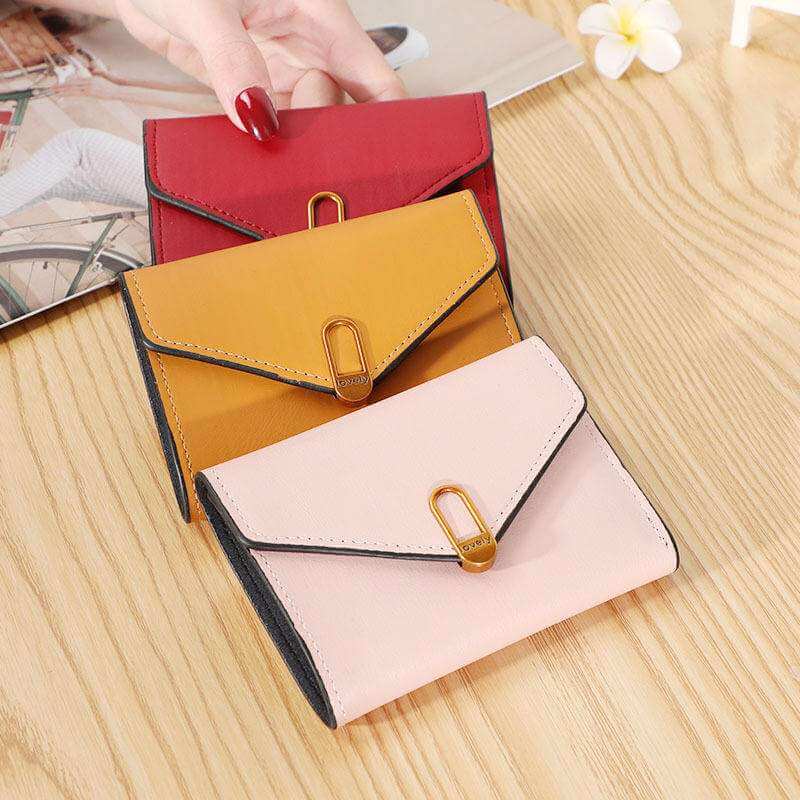 Quality Small PU Leather Credit Card Holder Short Wallet for Women - Celegant Beauty