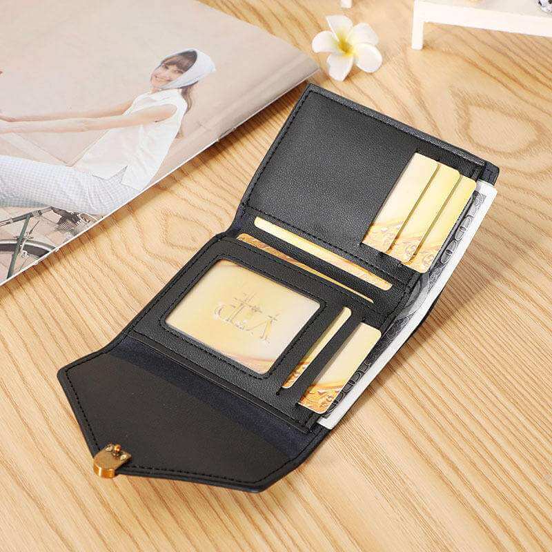 Quality Small PU Leather Credit Card Holder Short Wallet for Women - Celegant Beauty