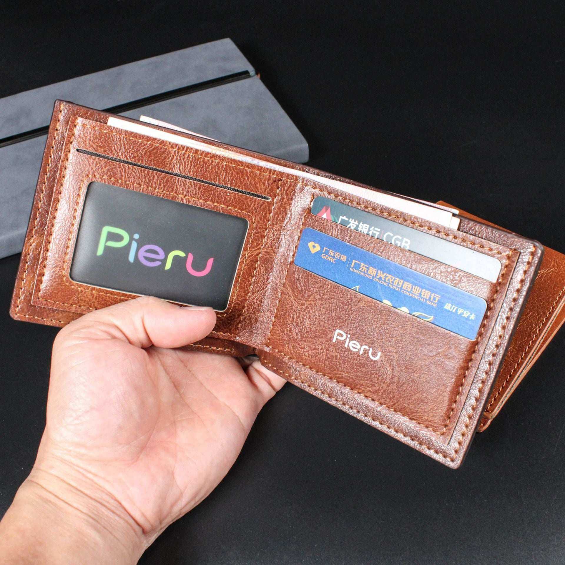 Quality Soft PU Leather Fashion Men Short Wallet  with Money Clip - Celegant Beauty