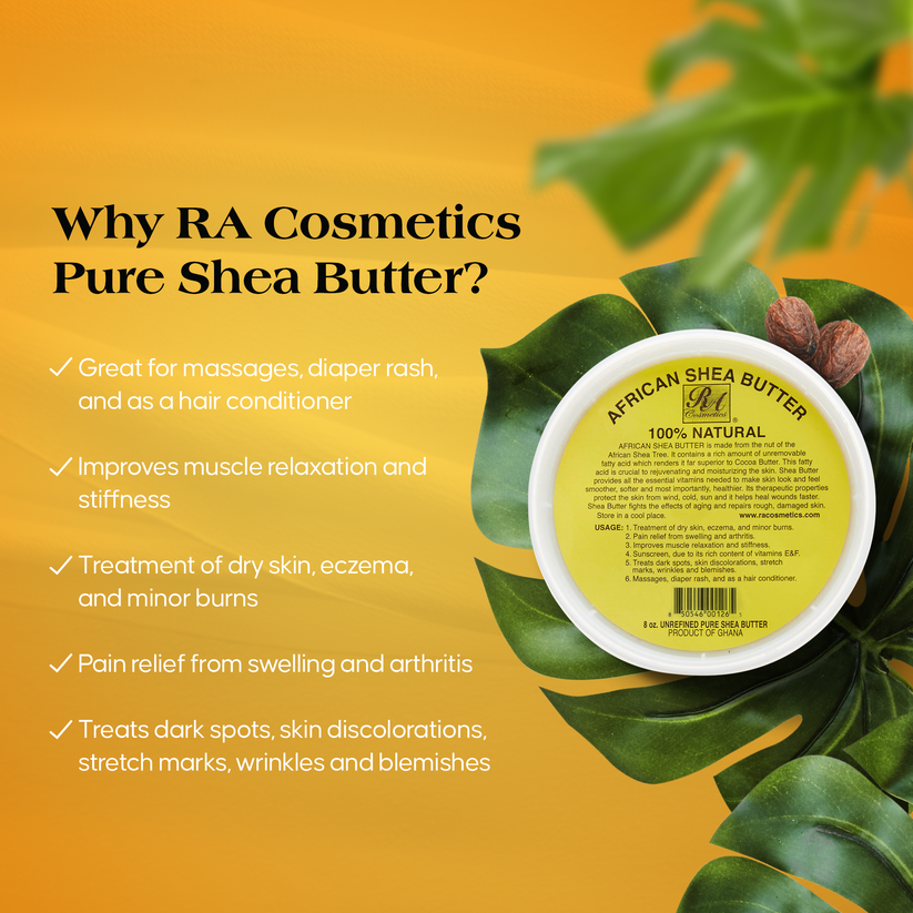 RA COSMETICS 100% Pure African Shea Butter (16oz)