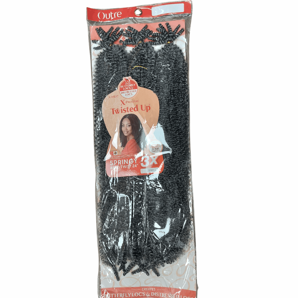 Outre X-Pression Twisted Up - Springy Afro Twist Crochet Braid 3X- 24" packaged hair product