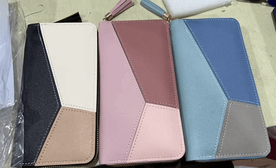 Women pink zipper wallet Purse and Card Holder - Celegant Beauty