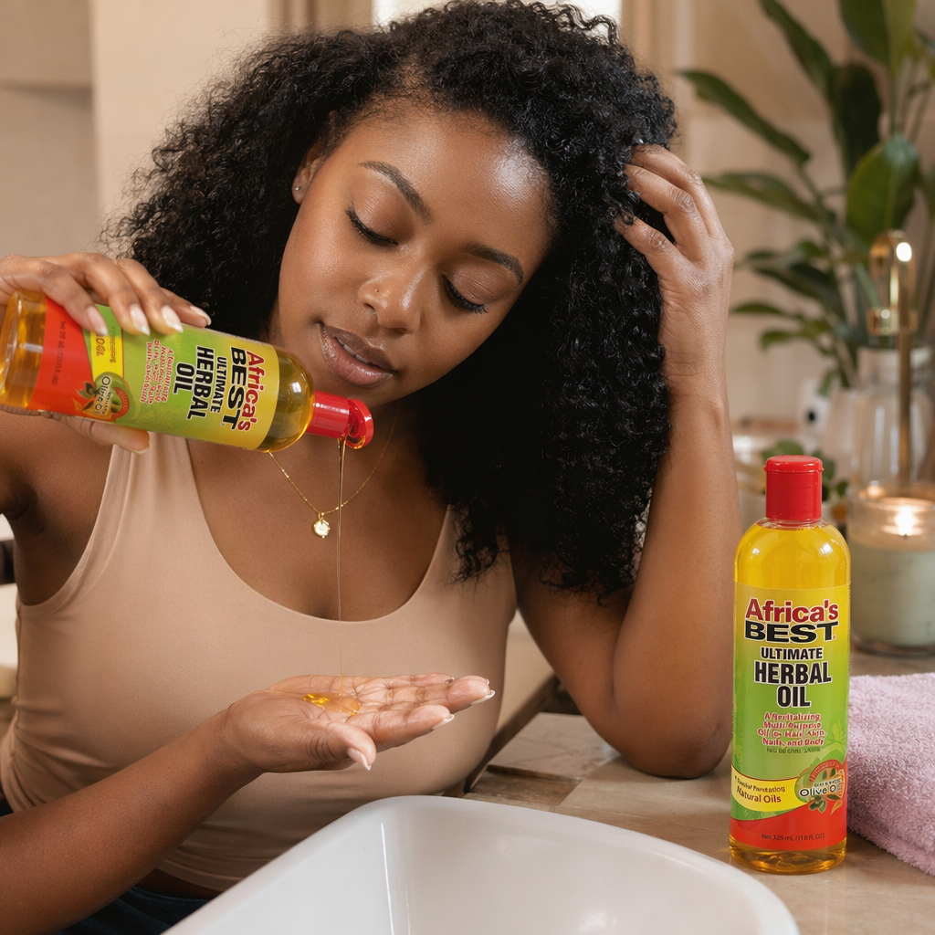 AFRICA'S BEST Ultimate Herbal Oil (8oz) - usage