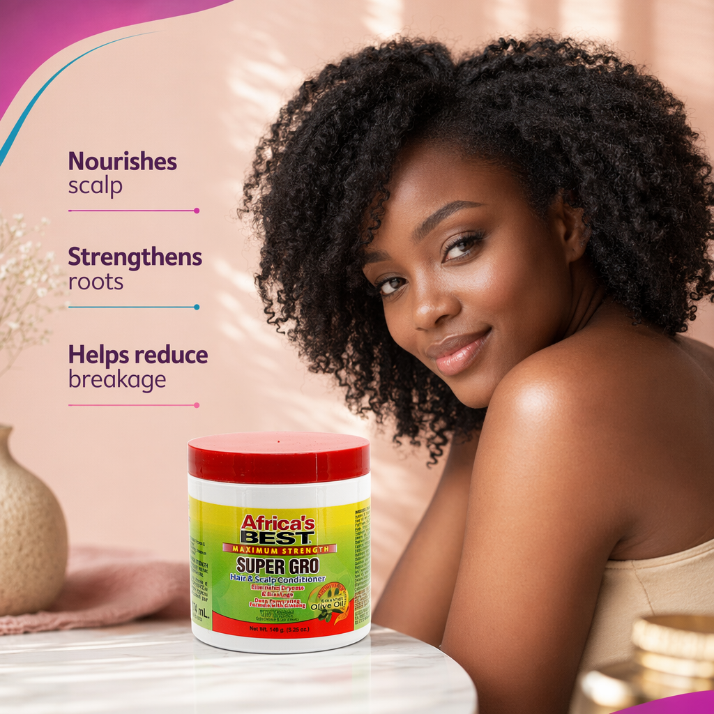 AFRICA'S BEST Maximum Strength Super Gro Hair & Scalp Conditioner (5.25oz) - result