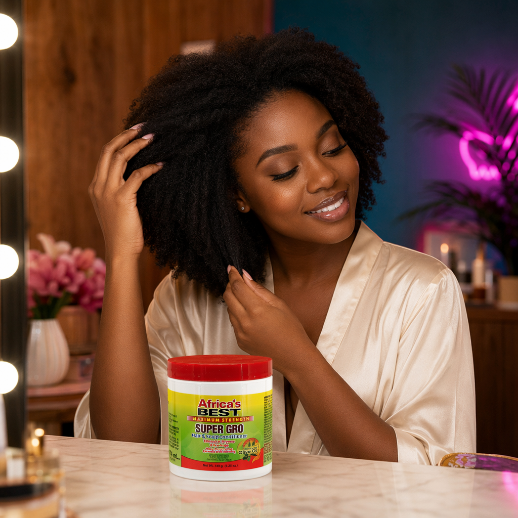 AFRICA'S BEST Maximum Strength Super Gro Hair & Scalp Conditioner (5.25oz) - usage