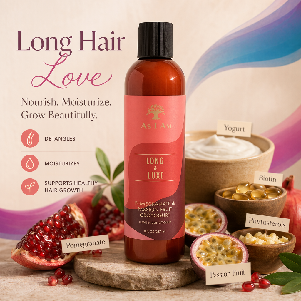 AS I AM Long and Luxe GroYogurt Leave-In Conditioner (8oz) - benefit