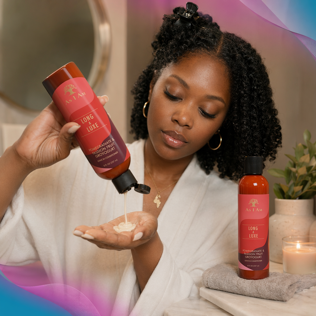 AS I AM Long and Luxe GroYogurt Leave-In Conditioner (8oz) - usage