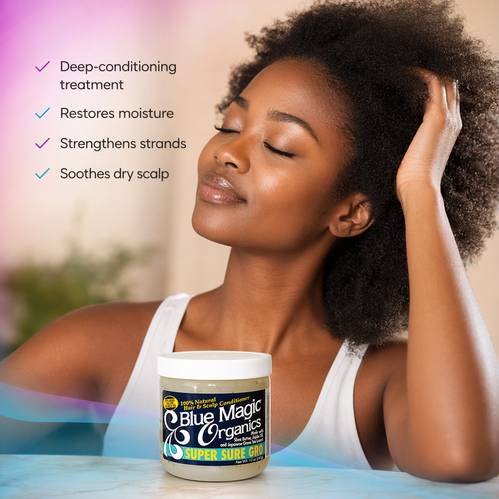 BLUE MAGIC Super Sure Gro Hair & Scalp Conditioner (12oz) - result