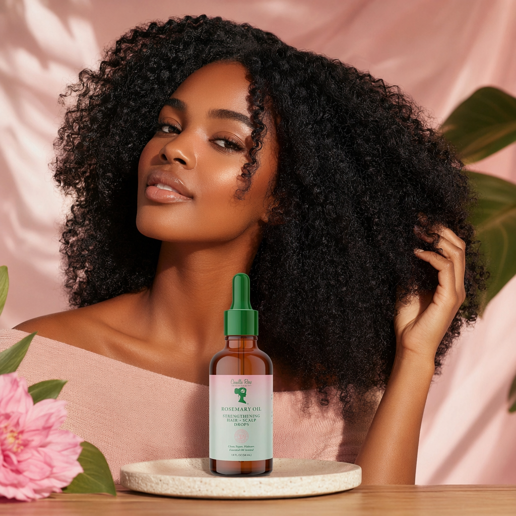 CAMILLE ROSE Rosemary Oil Strengthening Hair & Scalp Drops (1.9oz) - result