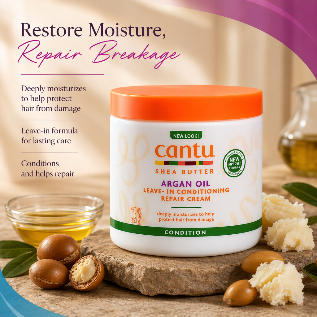CANTU Argan Oil Leave In Conditioning Repair Cream (16oz) - benefit