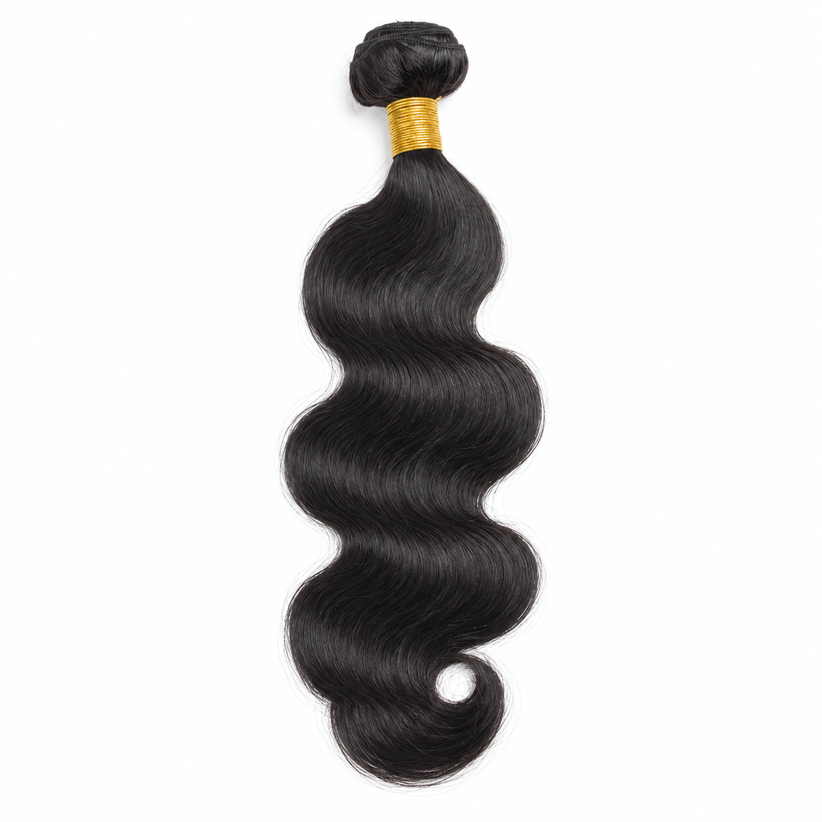 Single 100 g bundle of natural black body wave Remy human hair, 20 inches, machine double weft