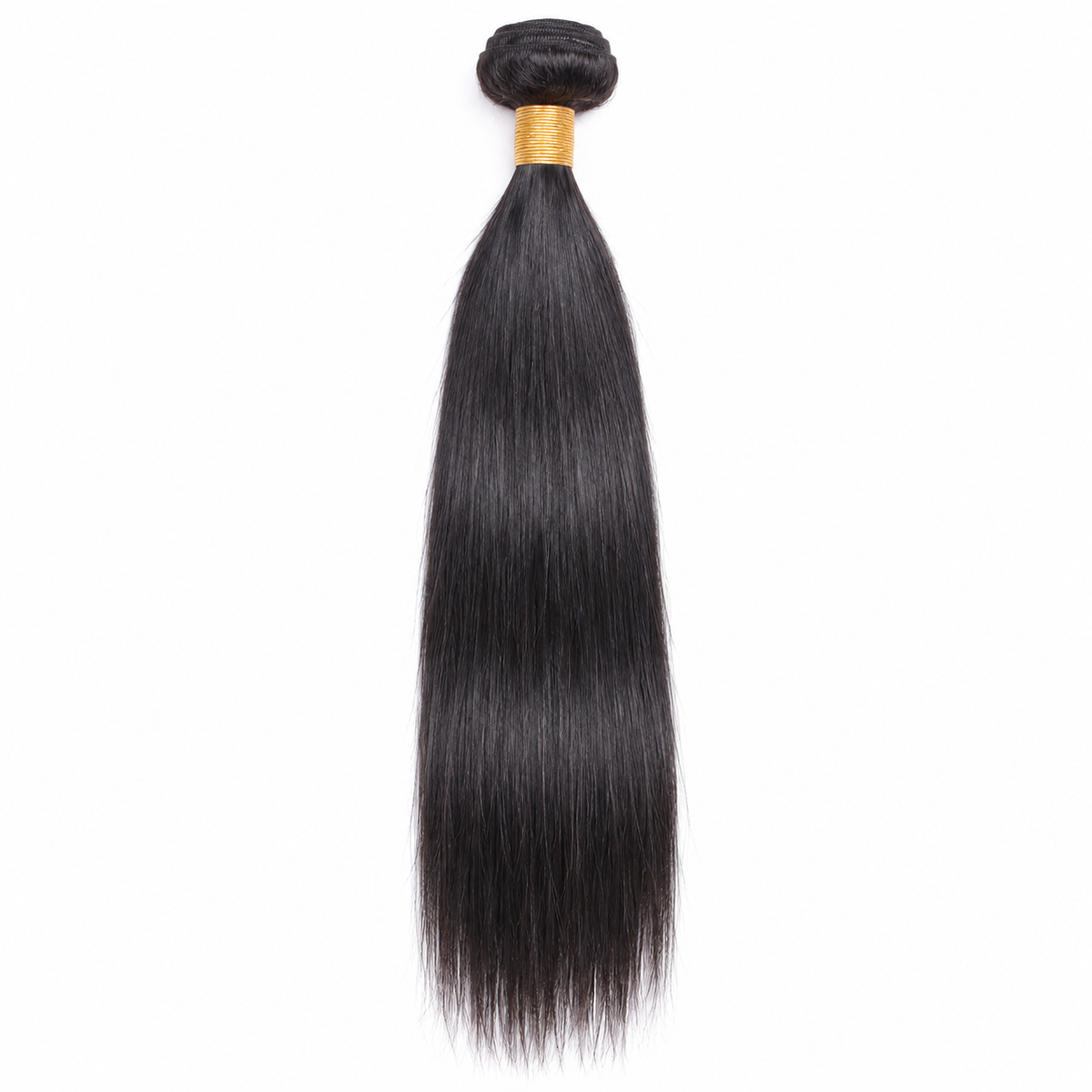 Single 100 g bundle of natural black straight Remy human hair, 20 inches, machine double weft