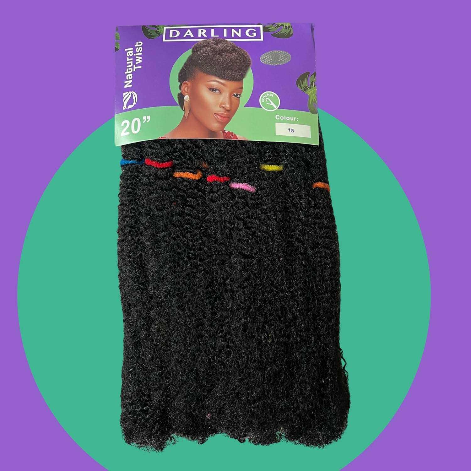 DARLING Natural Twist - 20" | Synthetic Braiding Hair | Soft Lightweight Twists | Tangle-Free - Color 1B.