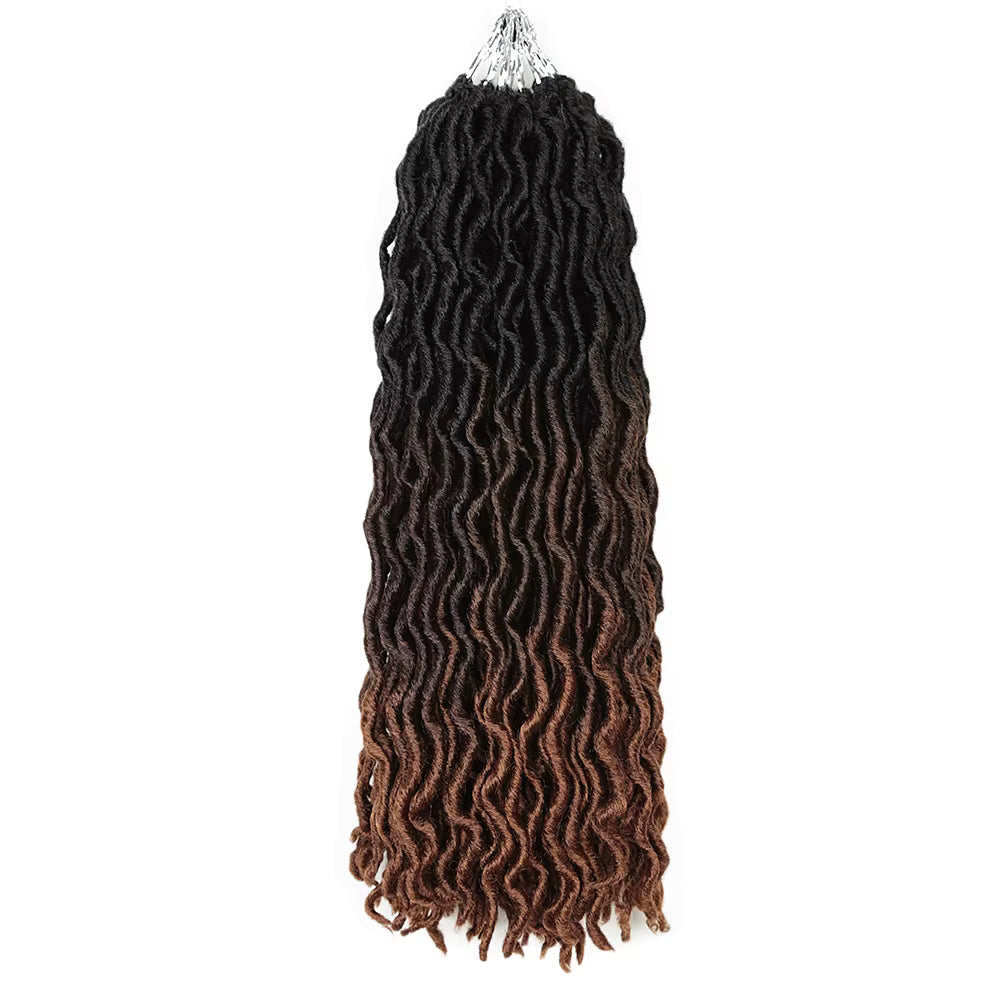 18" Wavy Gypsy Locs Crochet Hair Synthetic Wavy Twist Braiding Hair Extension - 100g