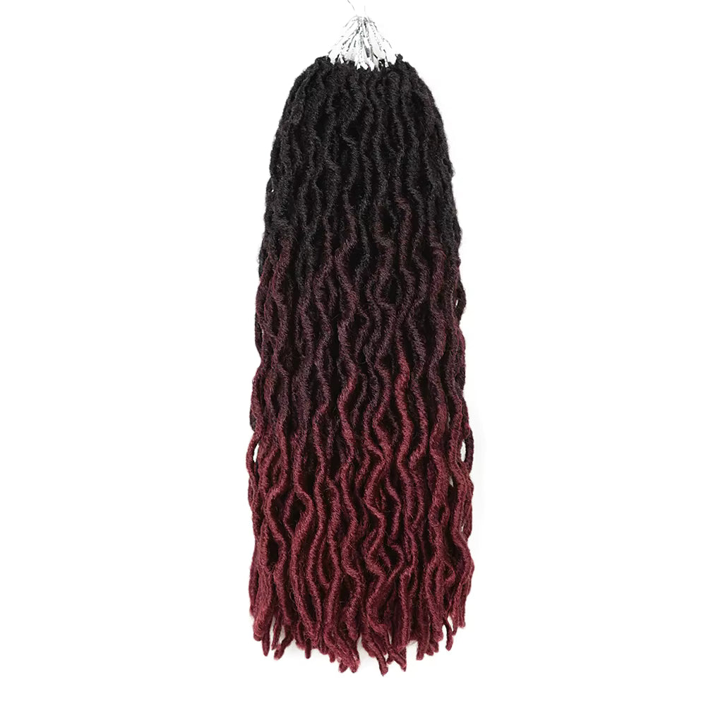 18" Wavy Gypsy Locs Crochet Hair Synthetic Wavy Twist Braiding Hair Extension - 100g