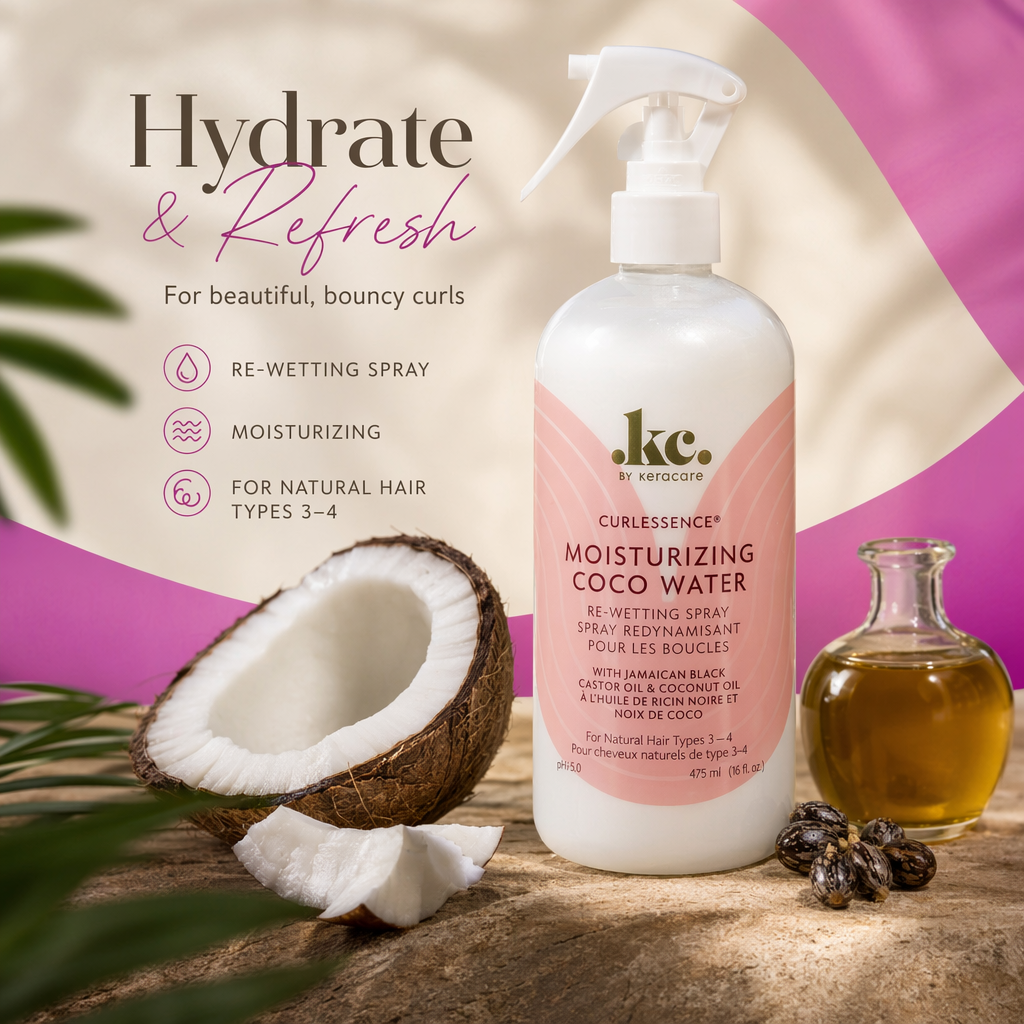 KC BY KERACARE CURLESSENCE Moisturizing COCO Water (16oz) - benefit