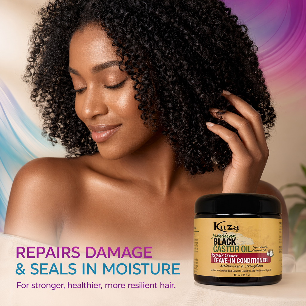 KUZA Jamaican Black Castor Oil Repair Cream Leave In Conditioner (16oz) - result