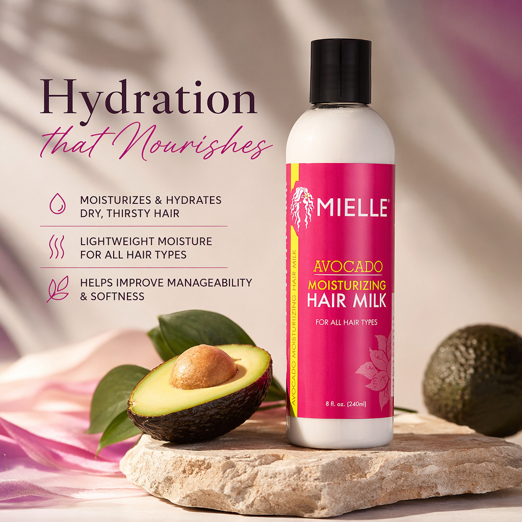 MIELLE Avocado Moisturizing Hair Milk (8oz) - benefit