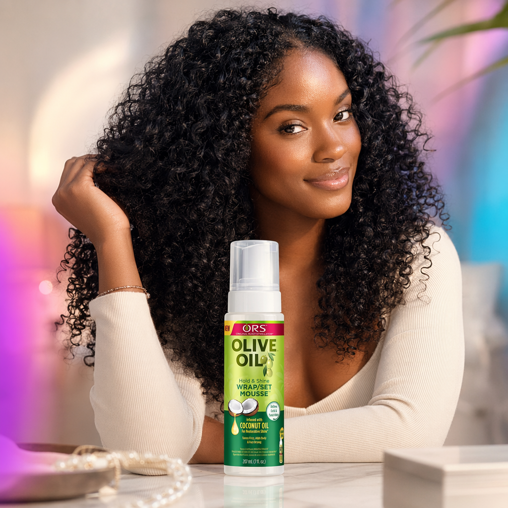ORS Olive Oil Hold & Shine Wrap Set Mousse (7oz) - result